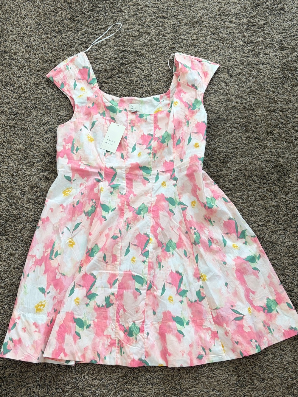 a new day Pink Floral Fit-and-Flare Dress